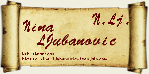 Nina LJubanović vizit kartica